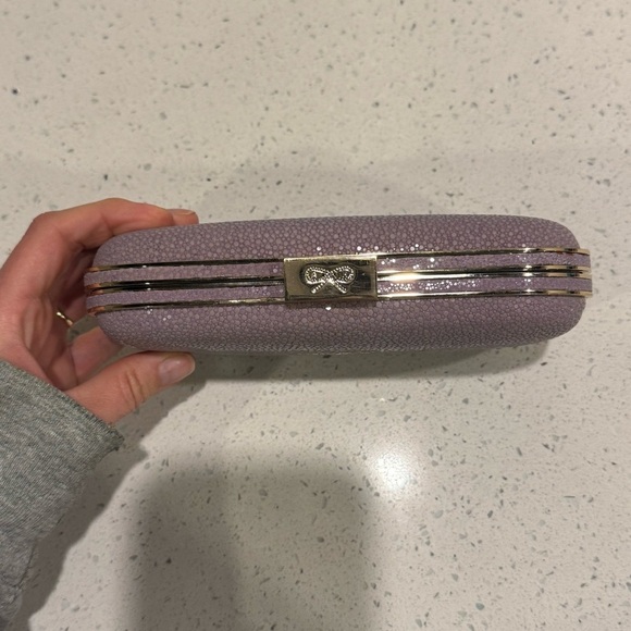 ANYA HINDMARCH PURPLE MARANO GLITTER-FINISHED BOX CLUTCH EUC - Picture 5 of 12